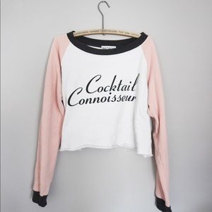 WILDFOX Cocktail Connoisseur cropped sweatshirt